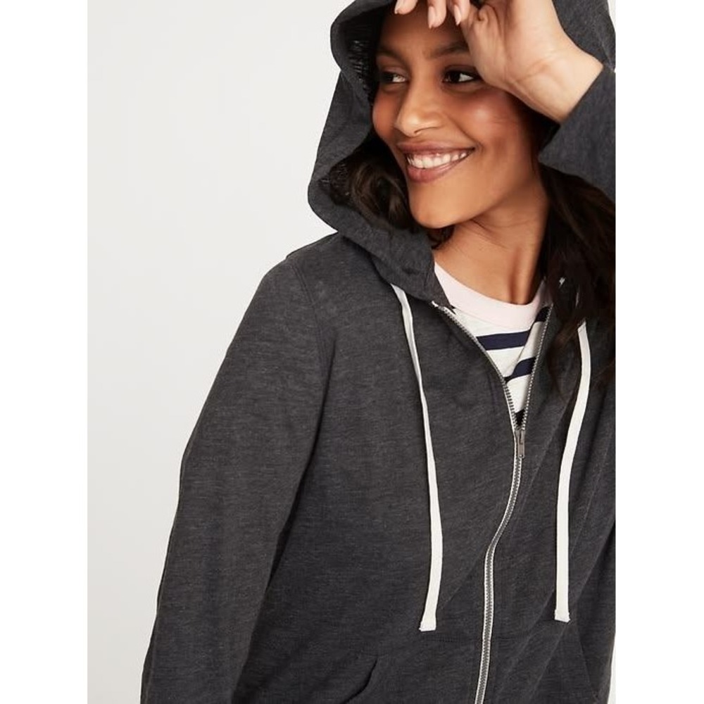 Gap‎ Womens Gray Heather Full Zip-Up Lightweight Hoodie Sweatshirt Small NWT